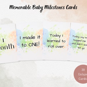 Carte Jalons bébé | Jalons mensuels pour bébé PDF | Jalons du développement du bébé | cadeau pour une nouvelle maman | Cadeau souvenir