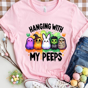 Hängen mit meinen Peeps, Frohe Ostern Shirt, Ostern Shirt, Hase Shirt, Peeps Shirt, Ostern Shirt für Familie, lustiges Oster Shirt,