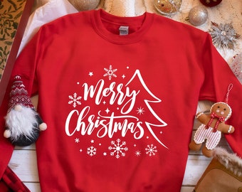 Suéter de Navidad feliz, camisa de nieve de Navidad, suéter de felices fiestas, camiseta a juego familiar, suéter de Navidad nevado, sudadera de Navidad acogedora
