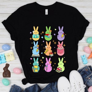 Teacher Easter Shirt, Teacher Reading Shirt Easter Bunnies, Book Lovers Shirt, Cute Teacher Bunny Shirt, Teacher Book, Easter Teacher Gift