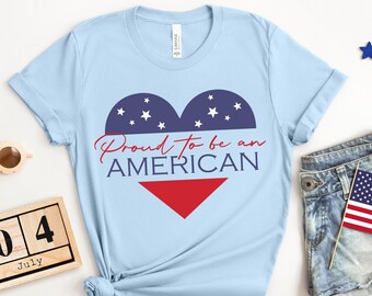 Orgulloso de ser una camisa estadounidense, camisa del 4 de julio, camisa del Día de la Independencia, camisa del 4 de julio, camisa de la bandera estadounidense, camisa de la libertad de Estados Unidos