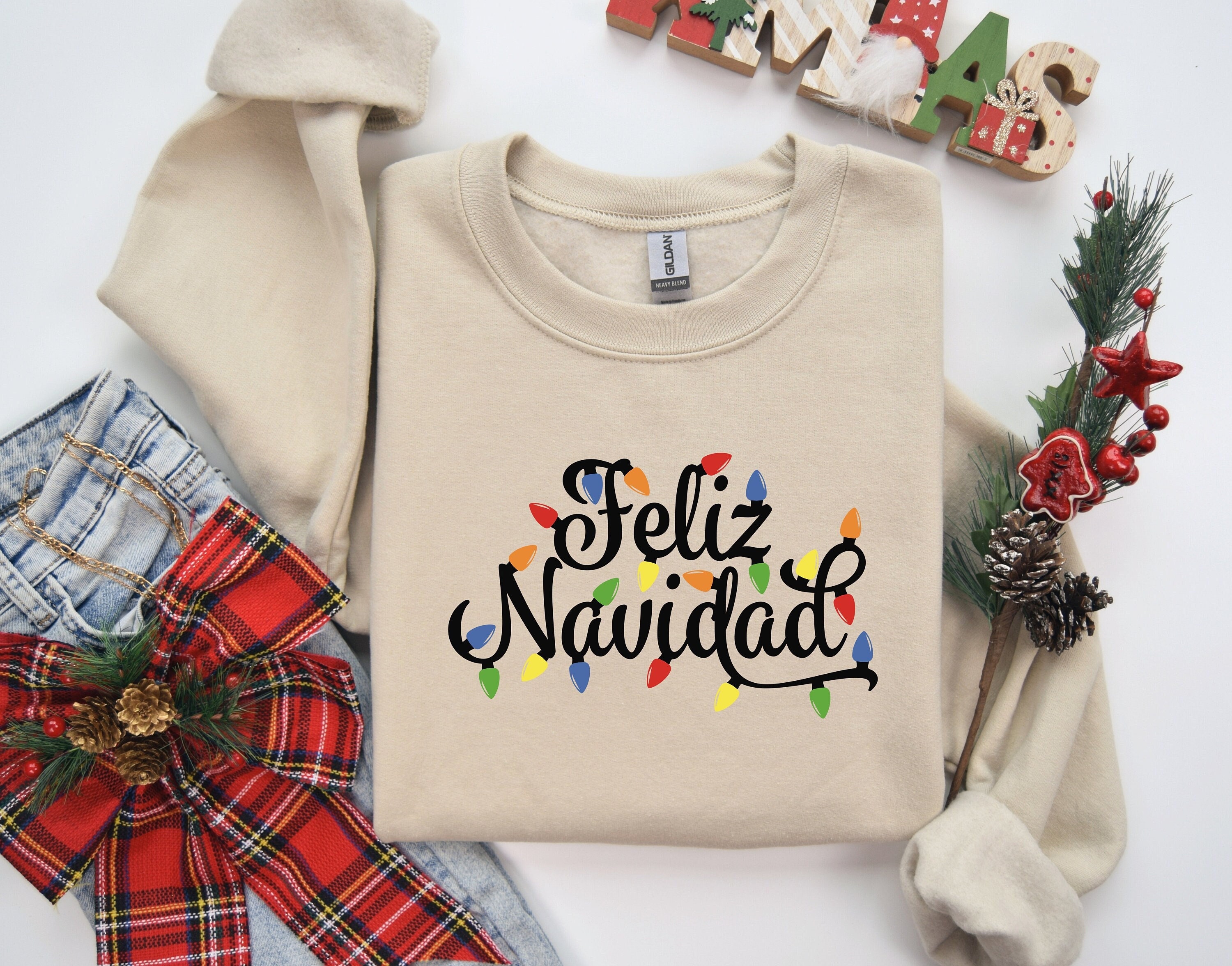 Feliz Navidad Shirt, Merry Christmas Shirt, Family Christmas Shirt, Family Matching Christmas Shirt, Feliz Navidad Lights Tee, Cozy Xmas Tee
