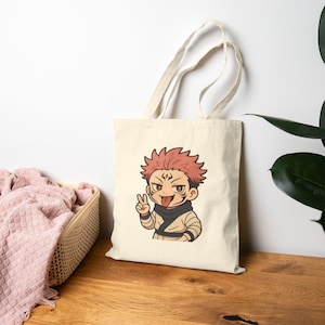 Sukuna Tote Bag, Sukuna merch, Anime tote bag, Anime bag, Kawaii tote bag, Jujutsu Kaisen tote, Jujutsu kaisen merch, aesthetic bag
