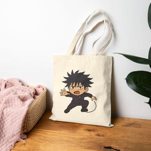 Megumi Tote, Anime Tote, Megumi Chibi Tote, Anime fan Bag, Jujutsu Kaisen Tote Bag, Jujutsu kaisen fan gift, Japanese Bag,  Kawaii Bag