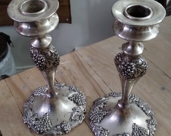 pair of lead candlesticks