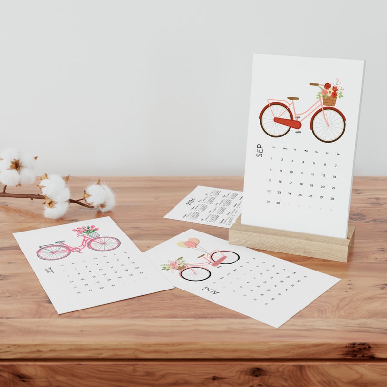 Petals & Pedals Aesthetic Watercolor Bikes With Flowers Vertical Desk
