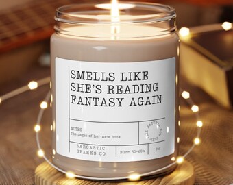 Smells Like She's Reading Fantasy Again | Book Lover Gift | Book Worm Gift | Gift for Her | Birthday Gift for Her | Christmas Gift for Her