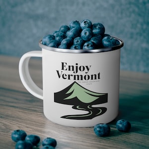 Vermont Camping Mug, Enjoy Vermont Camp Cup, Gift For Her, I Love VT, States gifts, Vermont Strong, outdoors gifts, gifts for him, camping