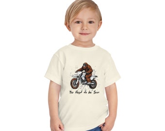 Toddler Tee Bigfoot Dirtbike, T-Shirt Kids Big Foot Motocross, Moto Bigfoot T shirt, Kids Dirtbike Animal Tee, gift for kids, Birthday gift