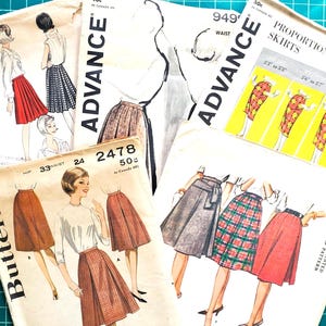 1960er Rock Taille 24 - Vogue, Butterick, McCall's, Advent - Vintage Schnittmuster