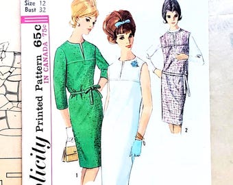 Simplicity 5541 Jumper or Sheath Dress Size 12 B34 - Vintage 1960s Sewing Pattern