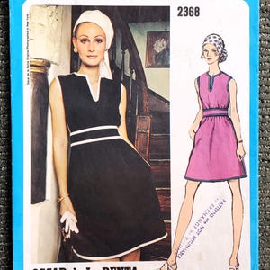 Patrón de costura vintage de los años 60 para vestido Oscar de la Renta, talla 8, busto 31.5, Vogue Americana 2368 imagen 4