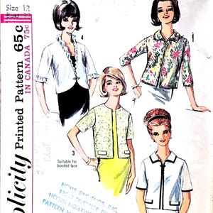 Simplicity 6201 Jacket Set Size 12 B32 - Vintage 1960s Sewing Pattern