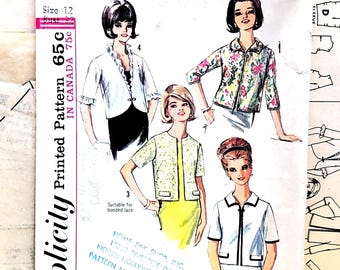 Simplicity 6201 Jacket Set Size 12 B32 - Vintage 1960s Sewing Pattern