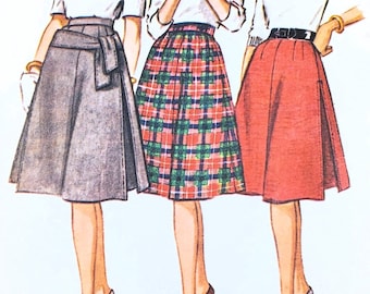 Vintage 1960s Flared Four Gore Skirt w/ Side Pleat Waist 24"  McCalls 6408 Sewing Pattern