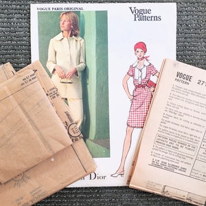 Vogue Paris Original, Dior Cute Dress, Tunic / Mini Dress, Wide Leg Pants Size 8 1970s Vintage Sewing Pattern. image 2