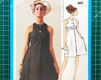 Vogue Americana 1927 by Chester Weinberg - Mod A-Line Dress Size 8 B31.5 - Vintage 1960s Sewing Pattern