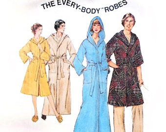 Simplicity 8275 Unisex Hooded Robe - Bust 32-34 - Vintage 1970s Sewing Pattern