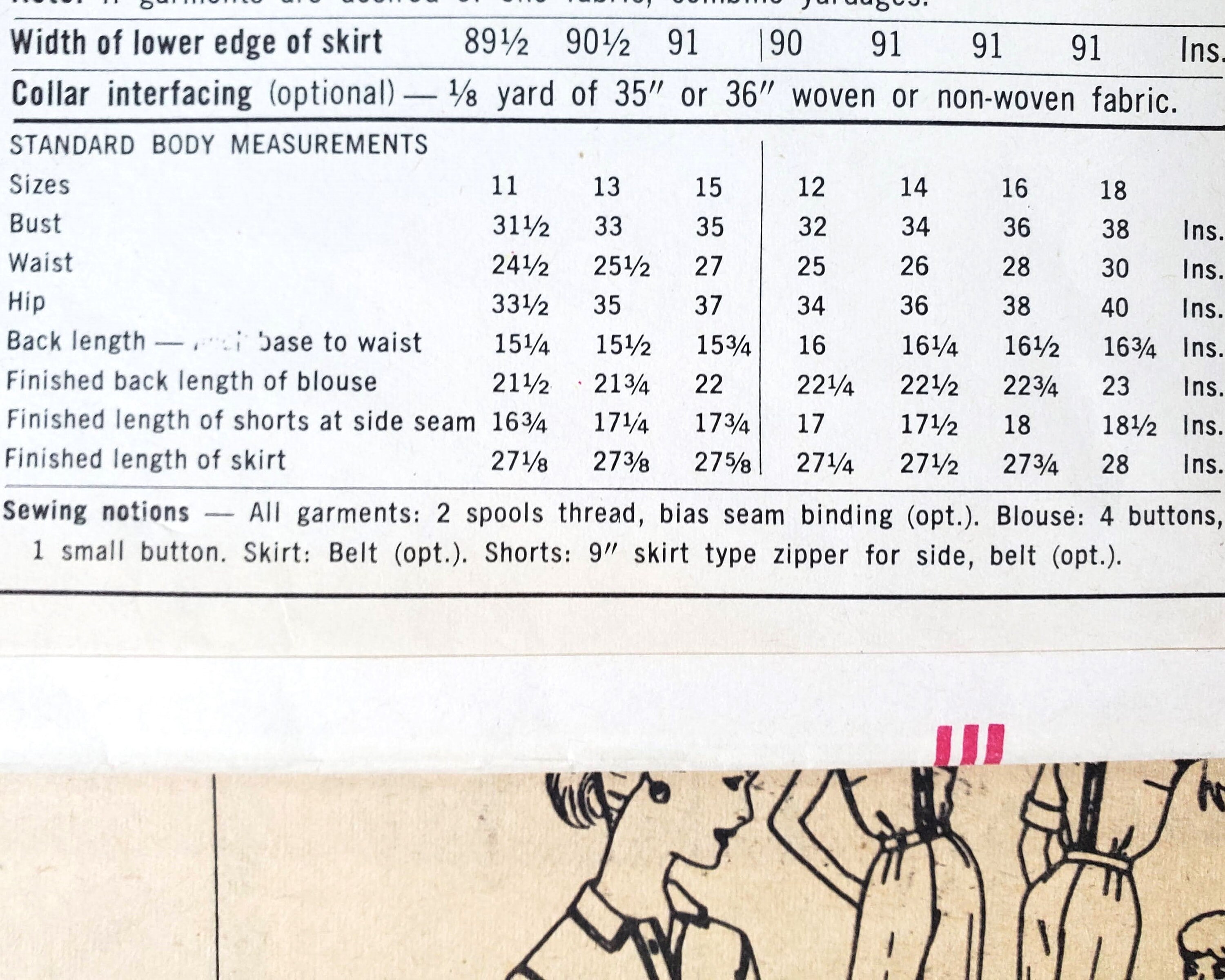 1950s Vintage Skirt and Shorts Pattern - Full Gathered Skirt