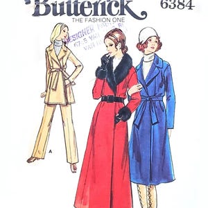 Vintage 1970s Coat & Pants Size 8 B31.5 Butterick 6384 Sewing Pattern