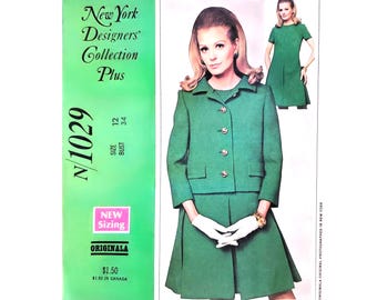 McCalls N/1029 Vintage 1960s Dress + Jacket Sewing Pattern - Size 12 B34 - New York Designers' Collection