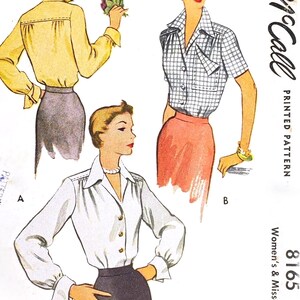 Vintage jaren 1950 blouseset buste 32 - McCall 8165 naaipatroon