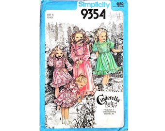 Simplicity 9354 Child's Cinderella Dress Size 5 - Vintage 1970s Sewing Pattern