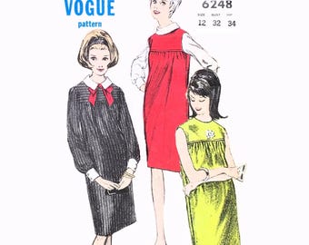 Vogue 6248 UNCUT- Vintage 1960s Dress Sewing Pattern - Size 12 Bust 32"