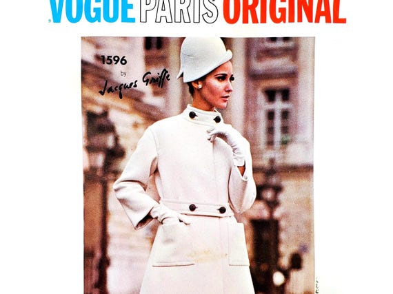 Vogue Paris Original 1596 UNCUT Jacques Griffe Size 10 B31 Dress & Coat - Vintage 1960s Sewing Pattern