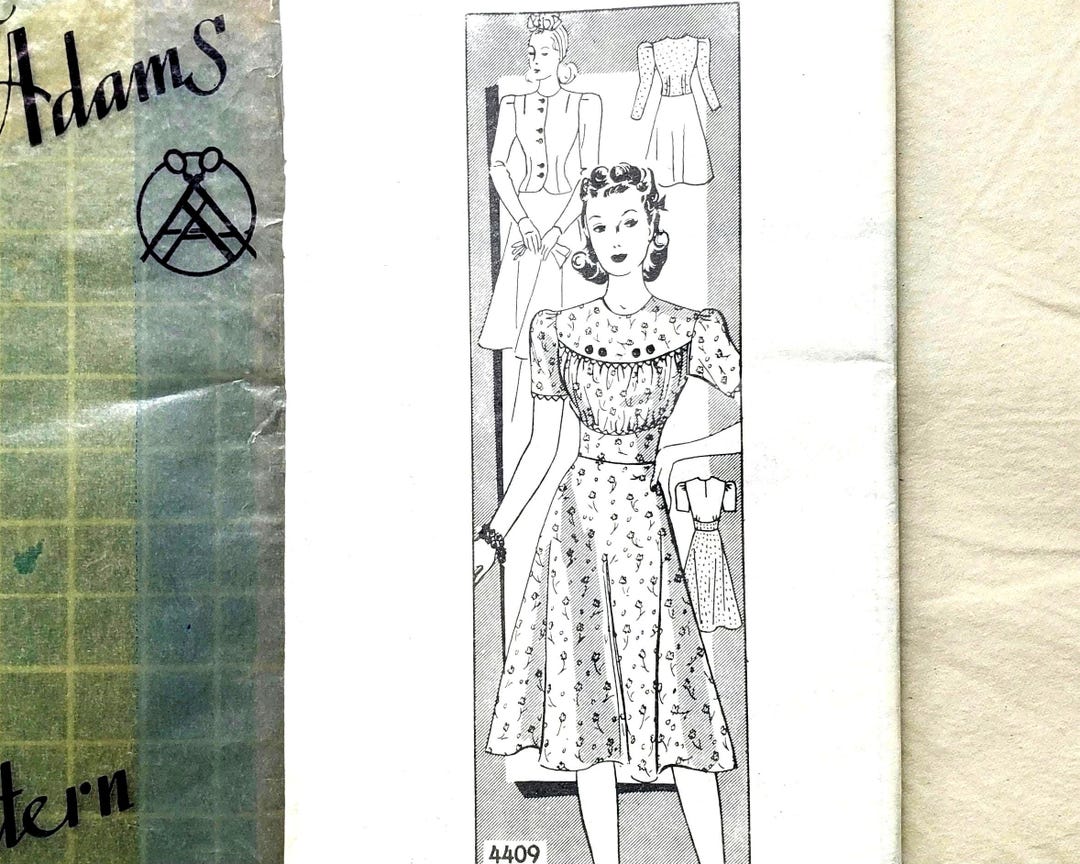 Patron De Couture Vintage Années 1930 'Anne Adams' - Modèle Robe B34 (1436) - Neuf USA