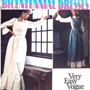 Vogue Bicentennial 1468 Dress UNCUT Size 8 B31.5 Reenactment Costume - Vintage 1970s Sewing Pattern