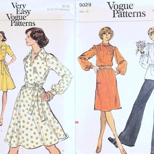 1970s Vogue Tent Wrap Dress Tunic - Size 10, Bust 32.5 Vintage 1970s Vogue 8827 9029 Sewing Patterns