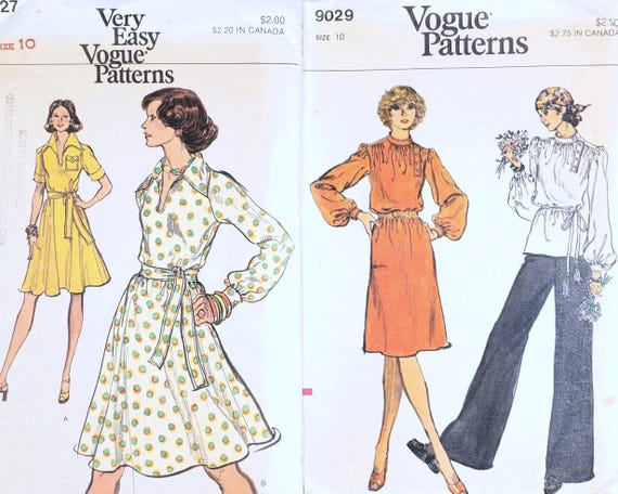 1970s Vogue Tent Wrap Dress Tunic - Size 10, Bust 32.5 Vintage