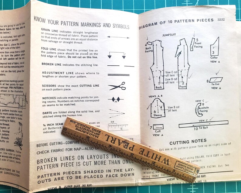Vintage 1960s Jumpsuit Romper B34 Butterick 3532 Sewing Pattern - Etsy