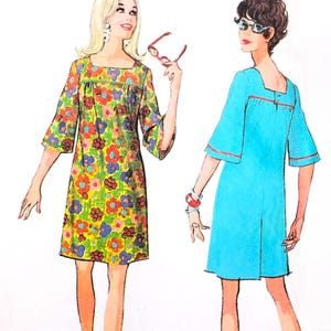 Patrón de costura McCalls 9246 para vestido recto vintage de los años 60, tallas 8-10, busto 31,5-32,5.