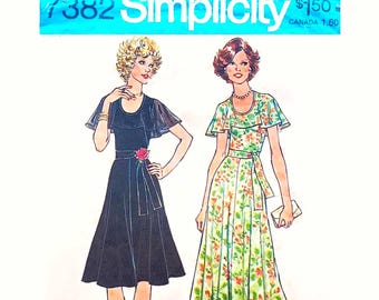 Vintage 1970s Dress Sz 12 B34 Simplicity 7382 Vintage Sewing Pattern