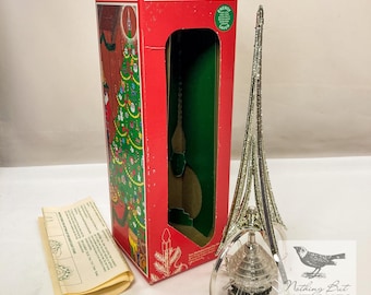 Vintage Christmas MCM Merry Glow Round Spinning Electric Tree Topper Atomic Silver & Gold Space Ace Sputnik, ca. 1960s - 80s
