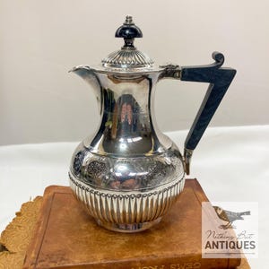 Antik georgiansk silverpläterad handdriven mjölk-/vattenkanna, ca 1830-talet