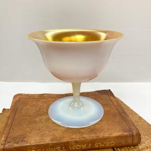 Antique Steuben Gold Aurene & Calcite Sherbet Glass, ca. 1920s