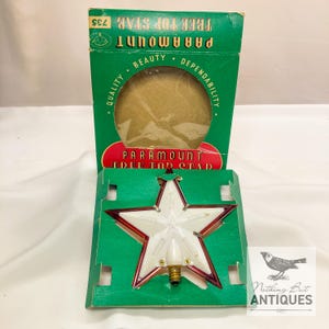 Vintage Christmas Paramount Star Light Tree Topper In Original Box, WORKING, ca. 1950