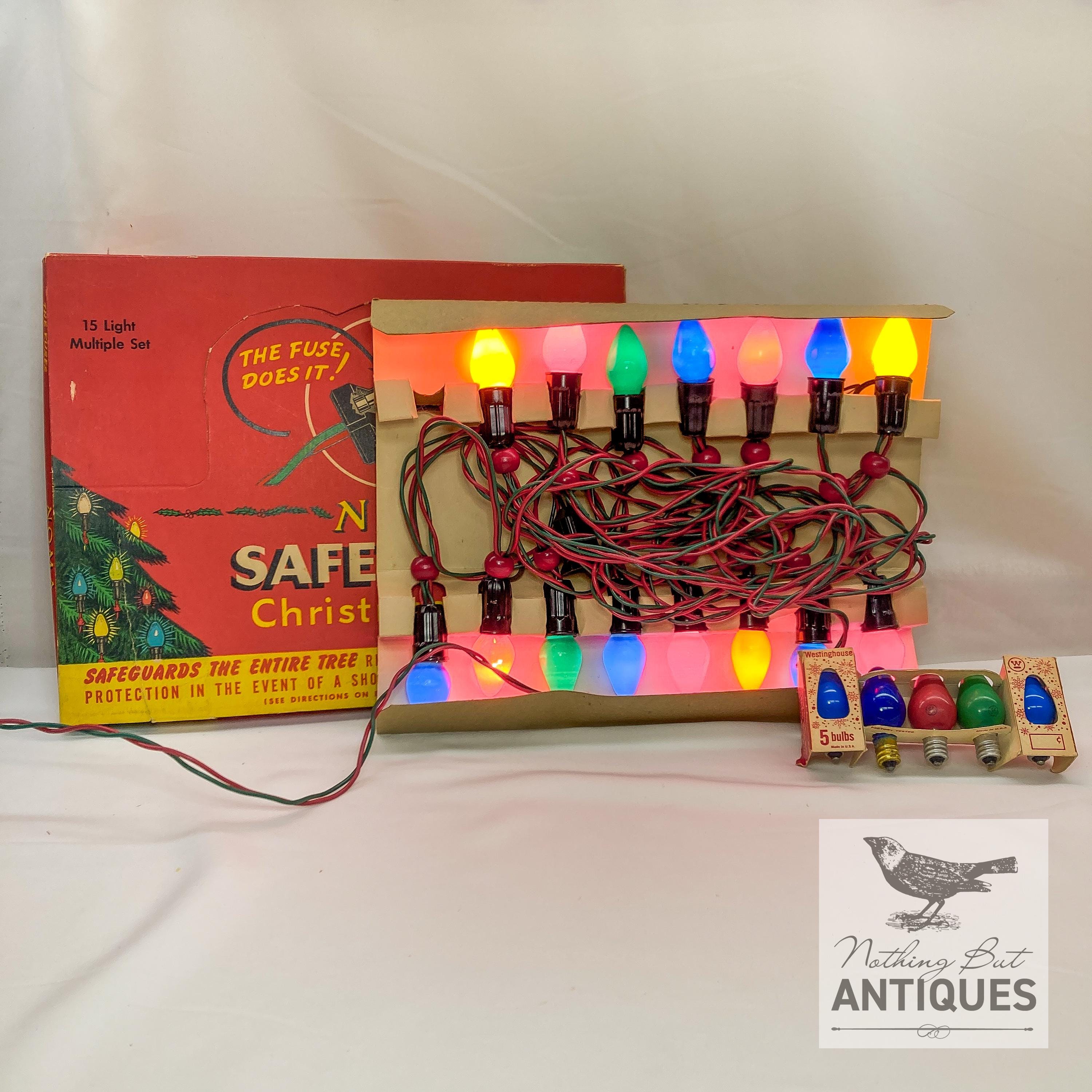 Vintage Antique Christmas NOMA Christmas Tree Safety Lights in