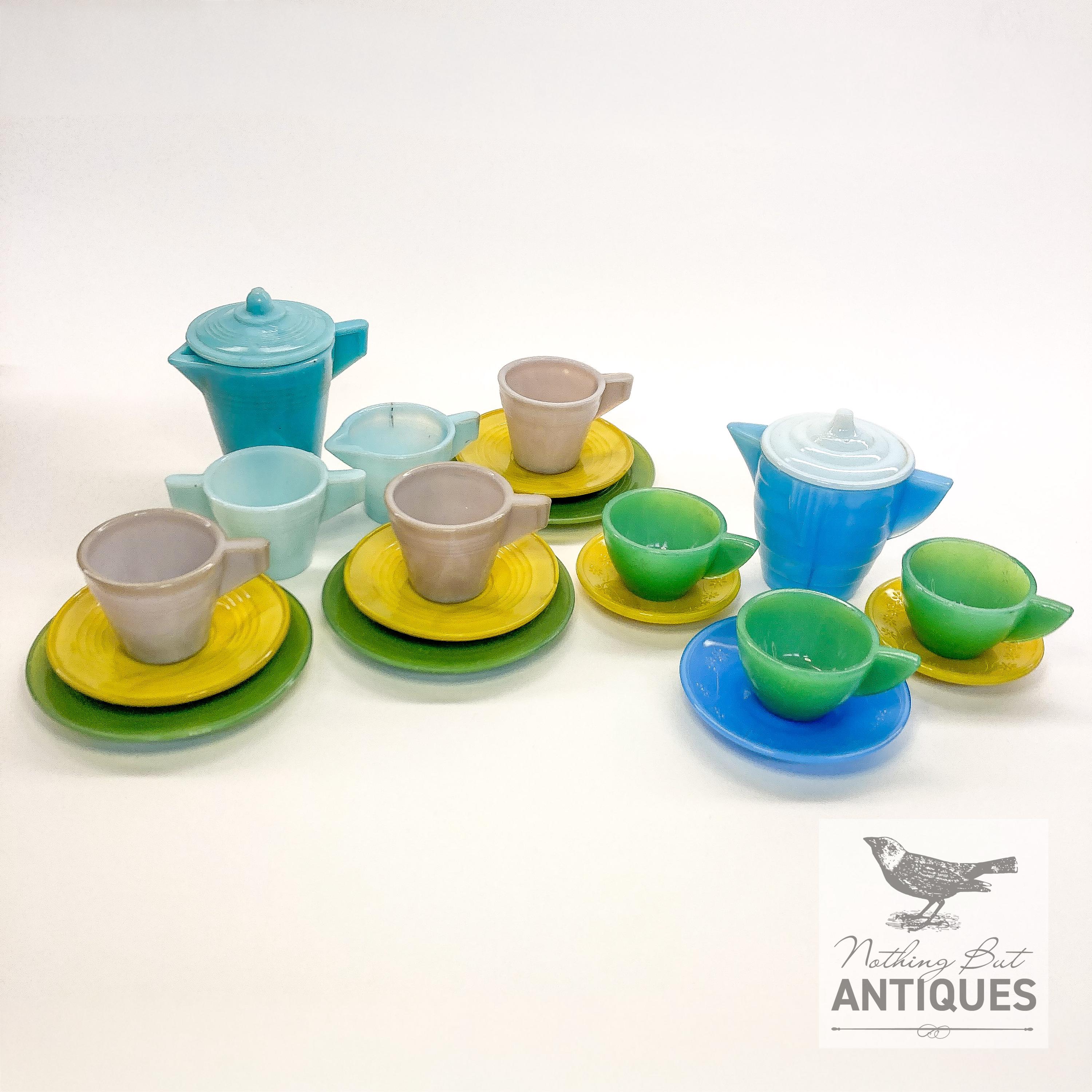 Akro Agate Tea Set - Etsy