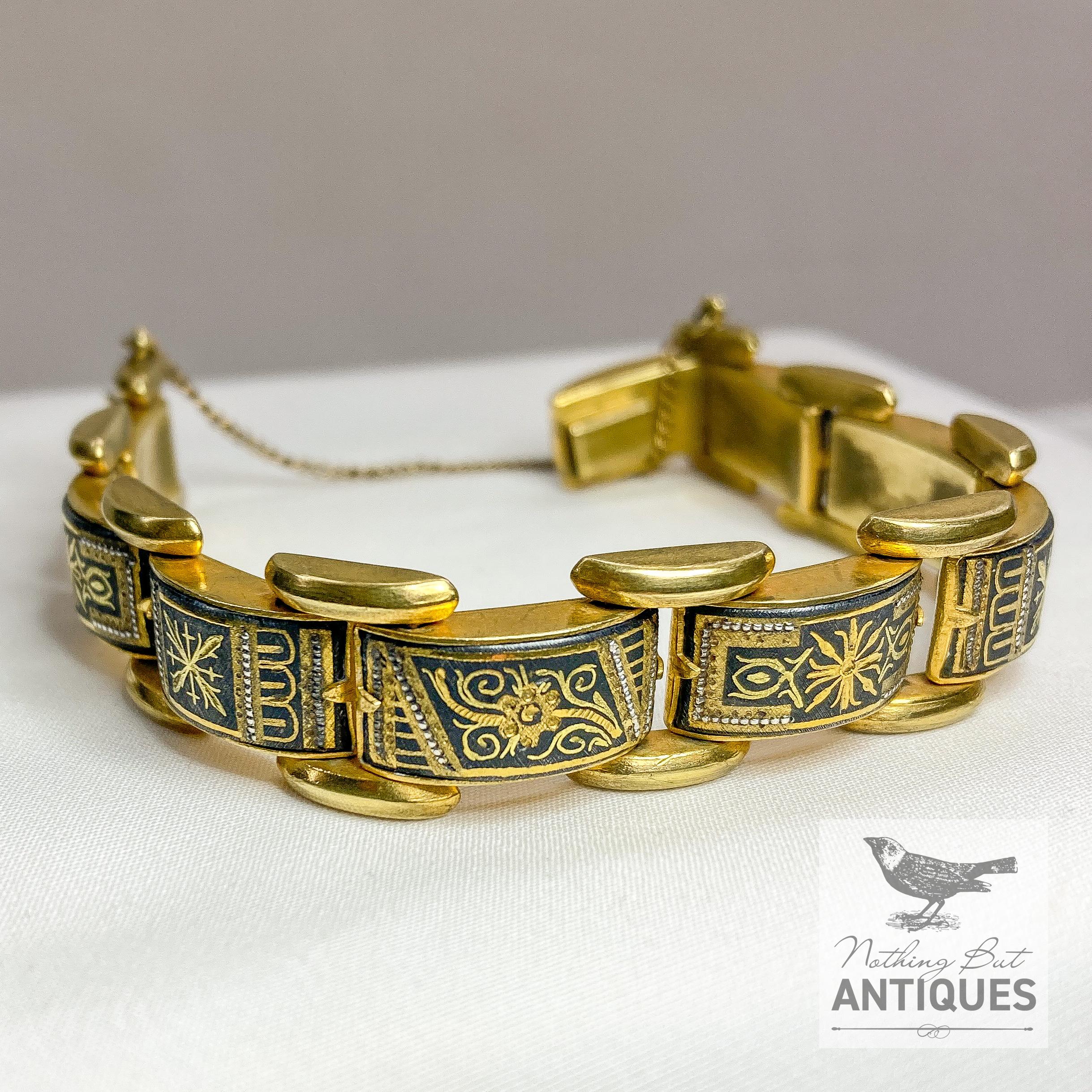 Toledo 1960 Damascene Bracelet, Gold Plated Toledo Bracelet