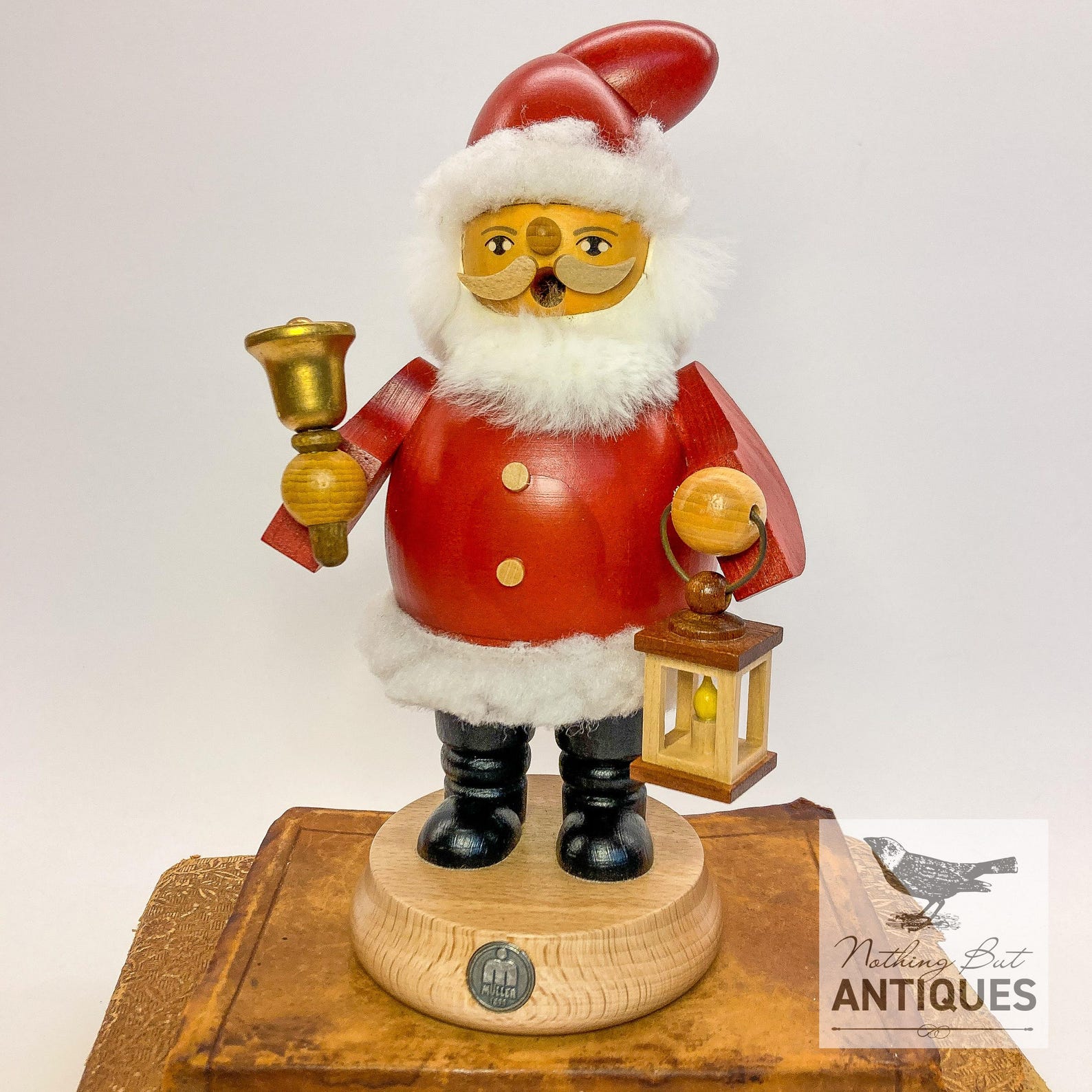 Vintage Christmas Erzgebirge Müller German Santa Claus Smoker, ca. 2005