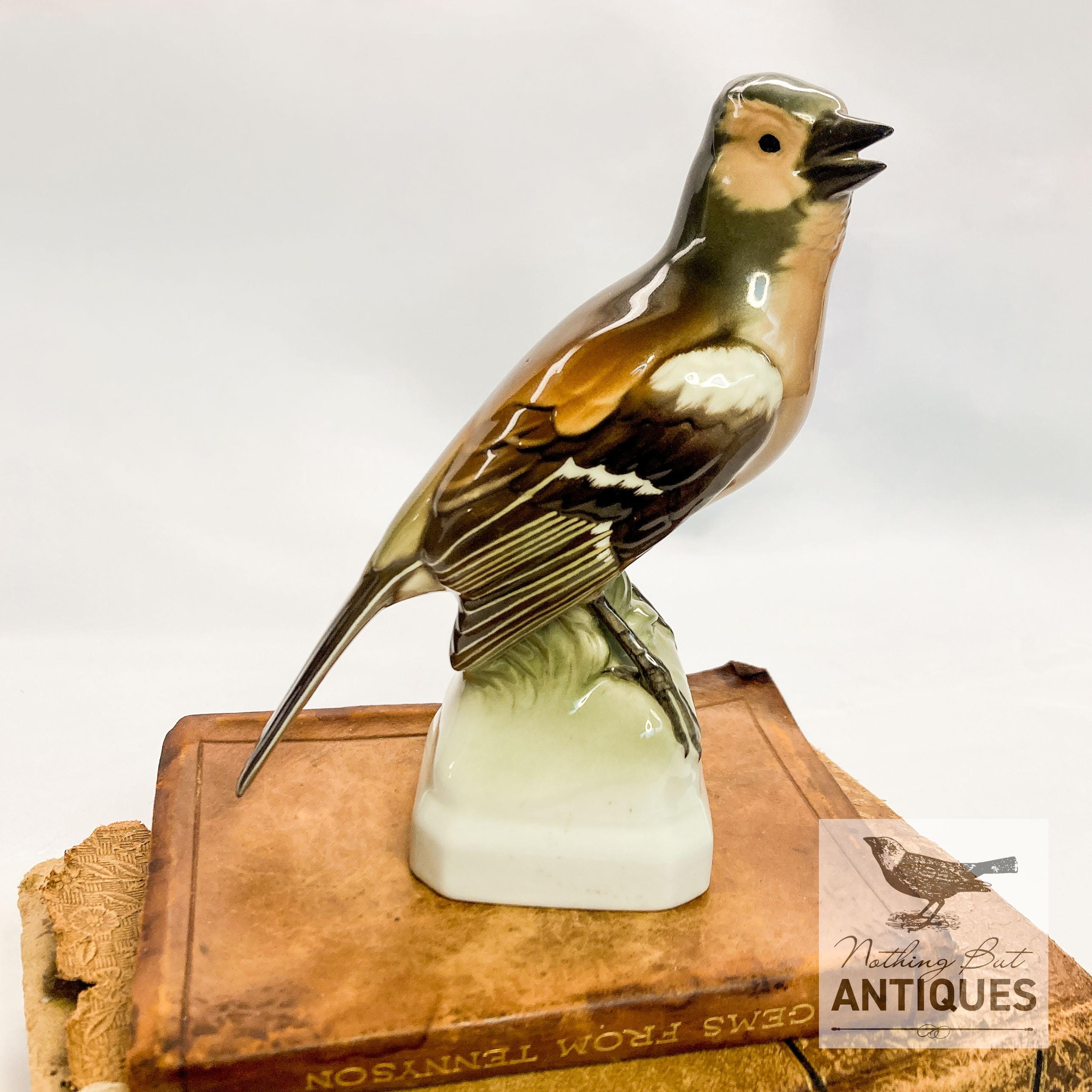 Vintage Nymphenburg Wax Wing/lark Bird Figurine, Theodor Karner
