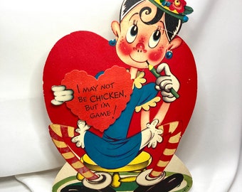 Carte de Saint-Valentin antique Extra Large Jumbo Gibson Depression Era