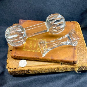 Victorian Master Knife Rest Cut Crystal and RARE Column Cut Crystal Knife Rest, Set of 2, ca. 1900