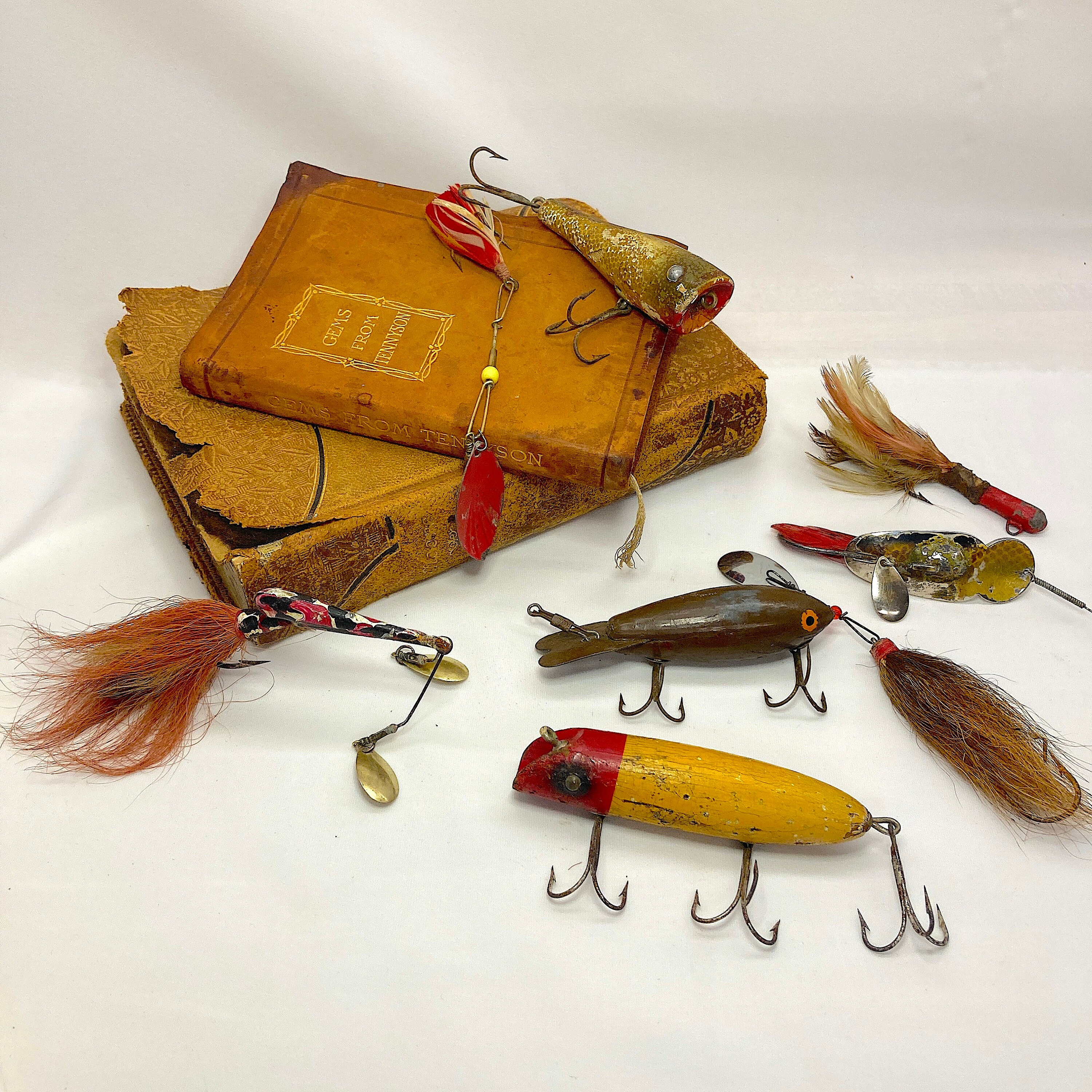 Leurre Vintage Heddon Queen Stanley Des Années 1920-40 Avec Boîte Bois Rare