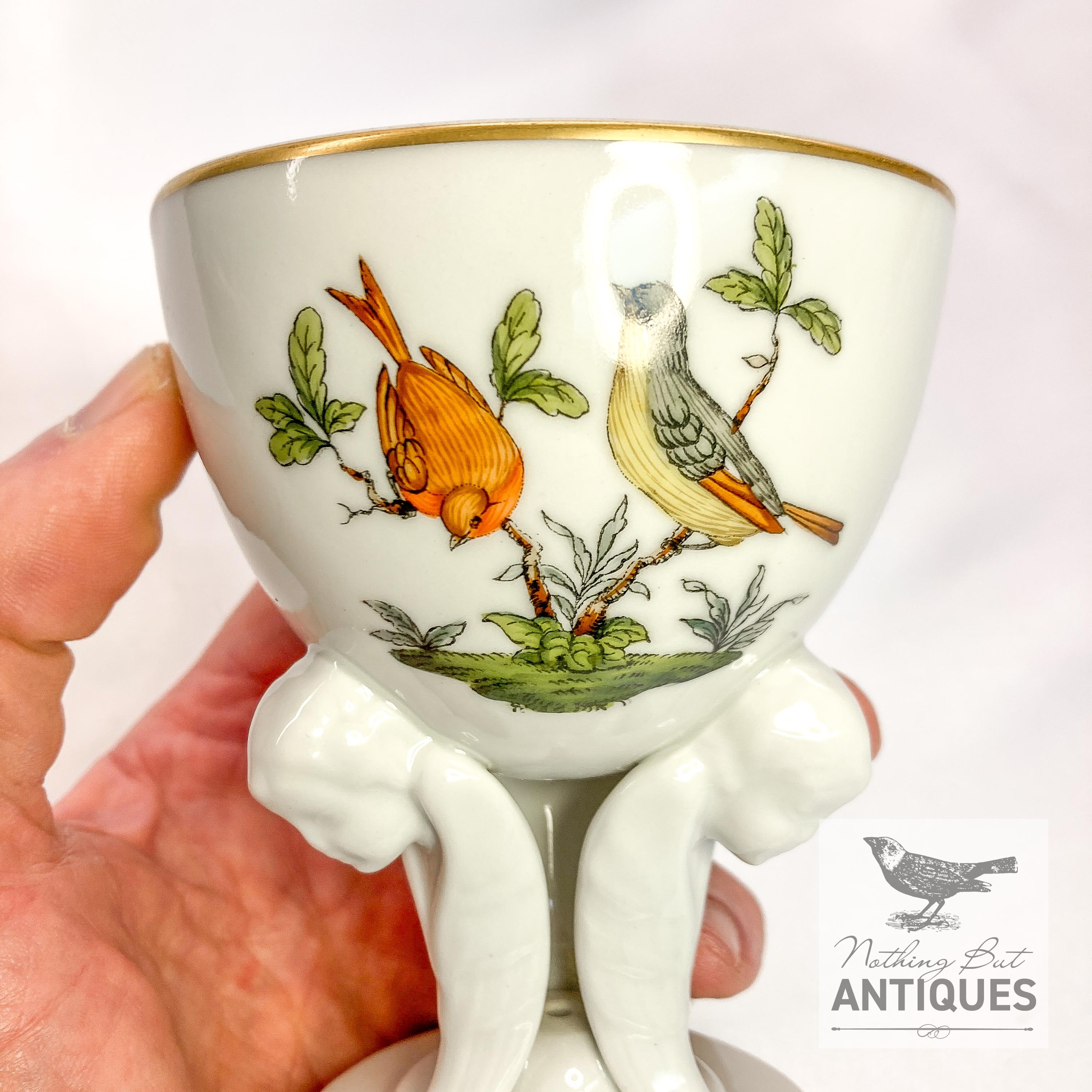 ヘレンド　鳥　陶器置物 ヴィンテージ ヘレンド ロスチャイルド 鳥のモチーフ 小物入れ 蓋付き