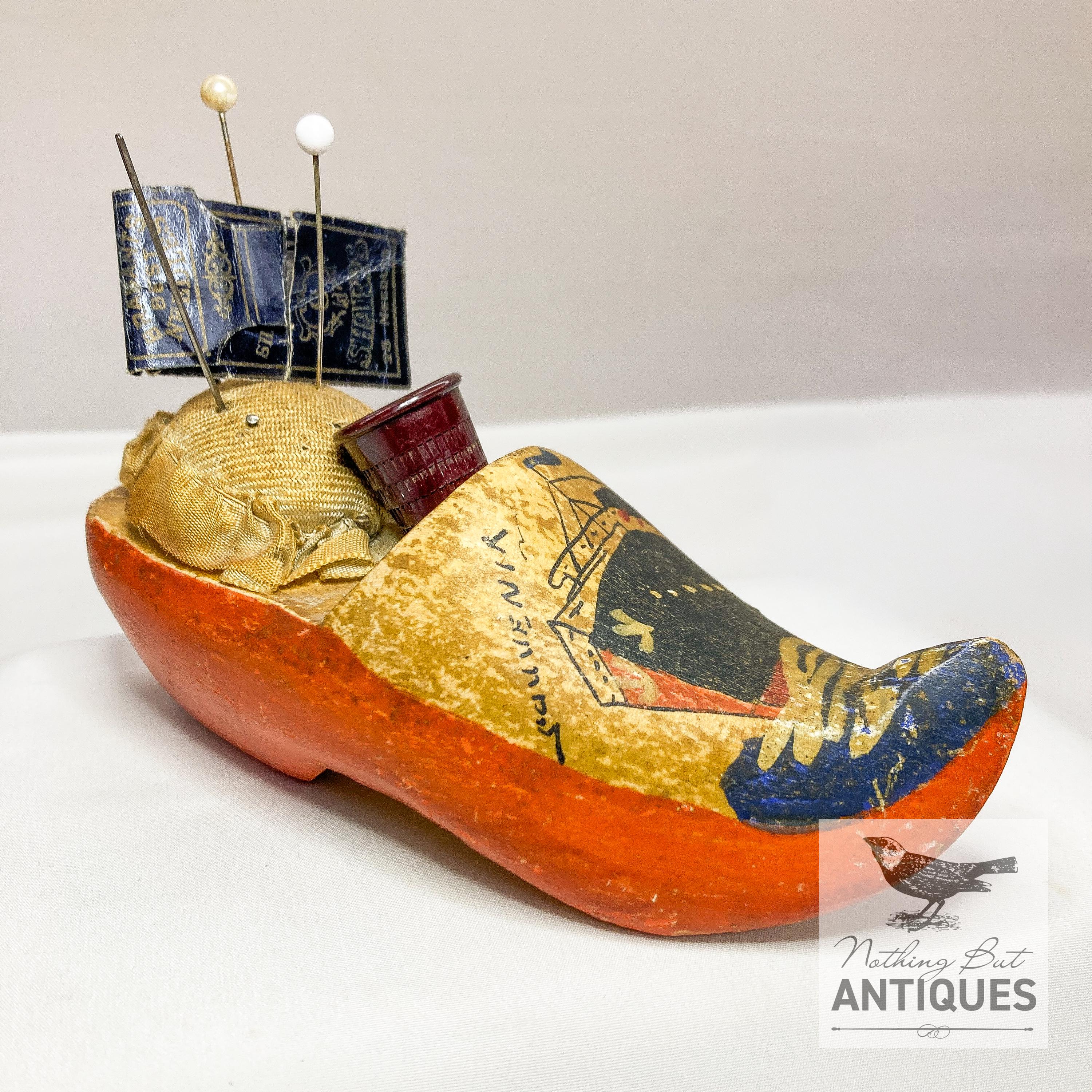 ピンクッションヘッド　ドイツアンティーク アンティークヴィンテージオランダ製木製靴用ピンクッション